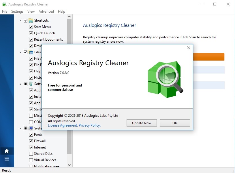 auslogics registry cleaner key